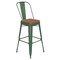 Flash Furniture 30" Green Metal Counter Stool-Teak Poly Seat CH-31320-30GB-GN-PL2T-GG - alternate 2